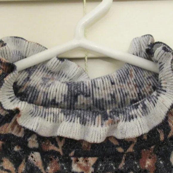 Zara sheer floral shimmering size small sweater high neck - Picture 3 of 6